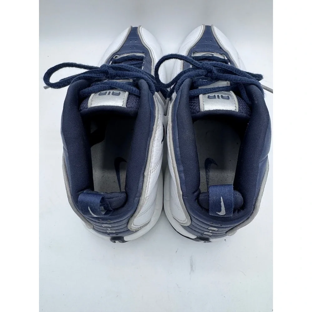 Nike 10 White‎ Navy Blue High Top Sneakers Men's Vintage 2002 Air Team Max Rare